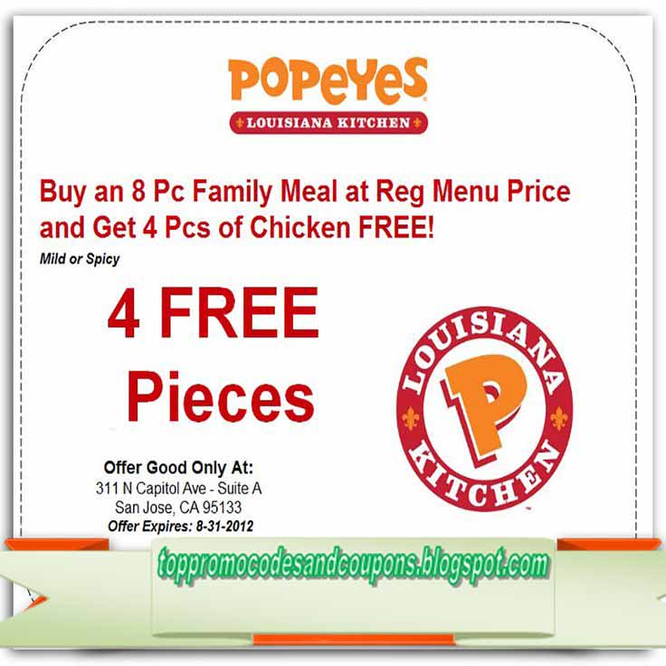 Free Promo Codes and Coupons 2023 Popeyes Chicken Coupons