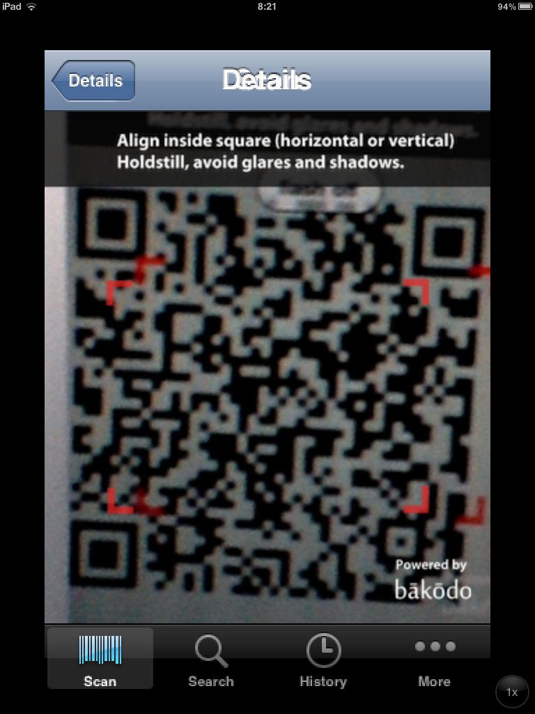 Kanji Science Bookmark to Home Screen on iPad2 Using QR Code for