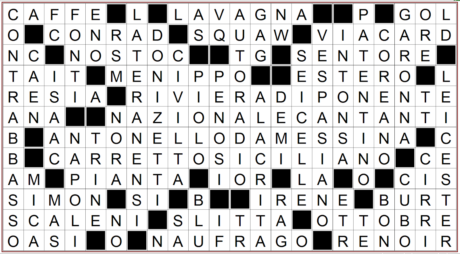 CRUCIVERBA SENZA SCHEMA DA SCARICA