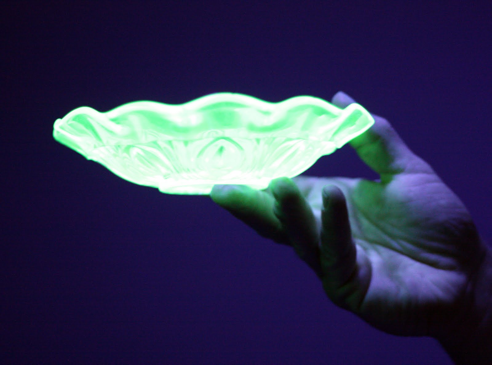 Hello Vintage Uranium glass glow!