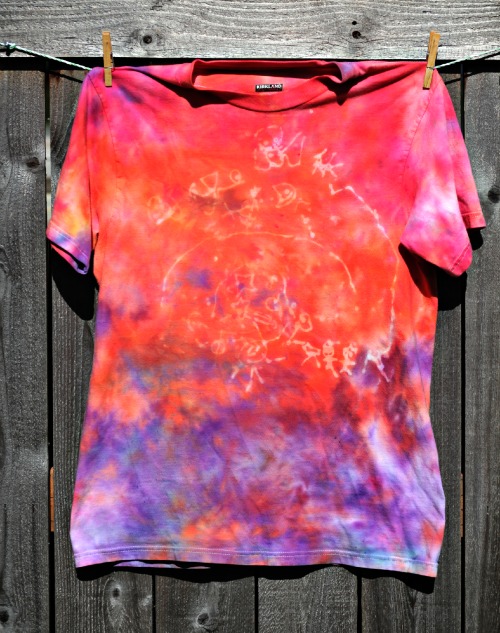 Turn your child's drawings into a cool tie dye shirt for dad!