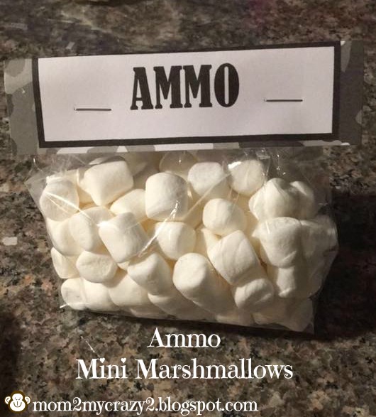 Running away? I'll help you pack. Paintball Themed Party Goody Bag