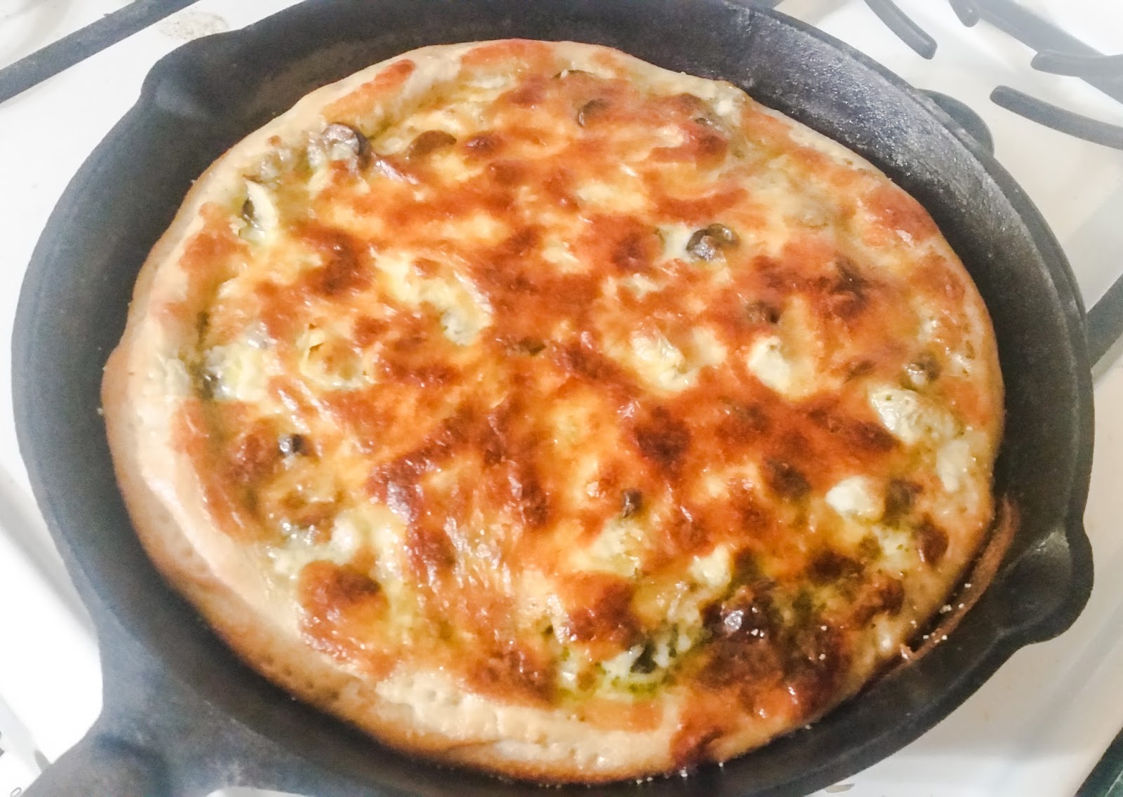 Kale Pesto & Chicken Artichoke Pizza with Pesto