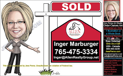 Allen Real Estate Agent Sold Sign Caricature