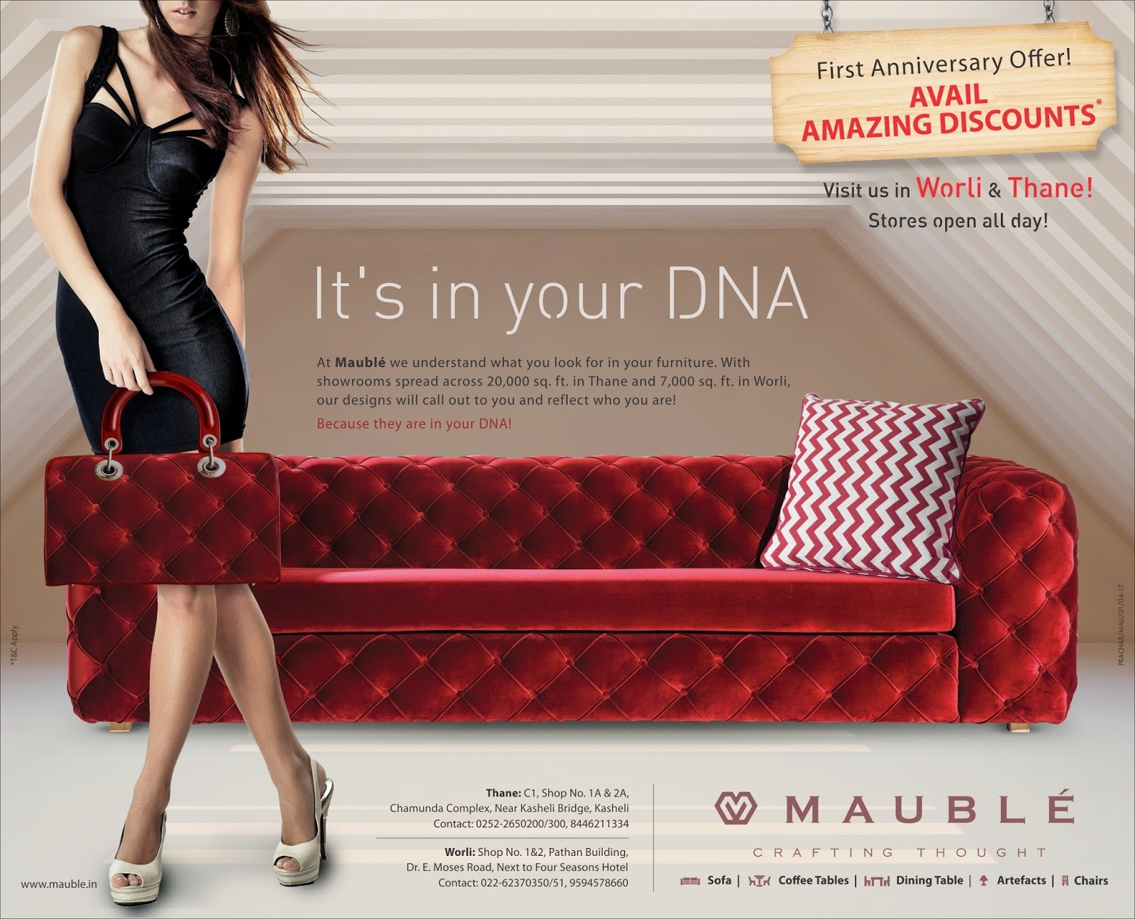 Mauble Furniture Showroom Print ads Print Advertisement
