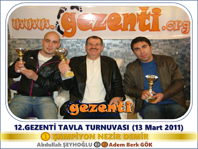 12.Gezenti Tavla Turnuvası 12.Gezenti Tavla Turnuvası