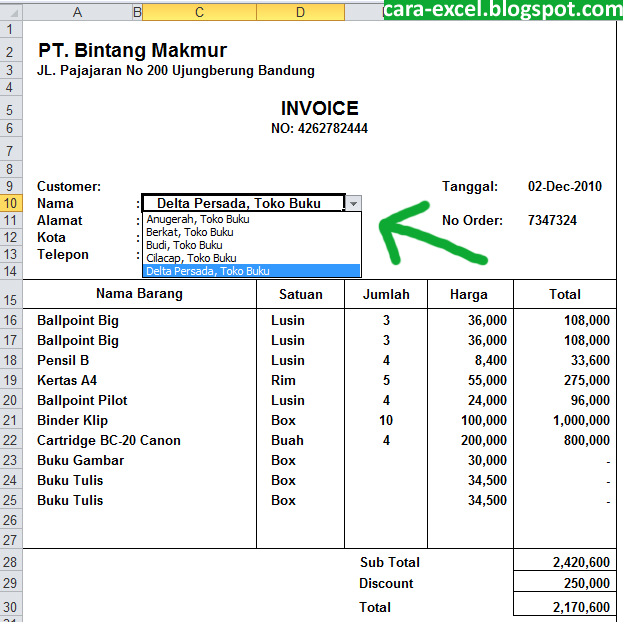  Contoh Invoice Excel  Download Cara Excel 