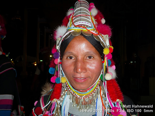 Akha woman, Akha headdress, Thai hilltribes, performer, portrait, headshot, Northern Thailand, Bangkok