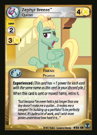 My Little Pony Zephyr Breeze, Quitter Defenders of Equestria CCG Card