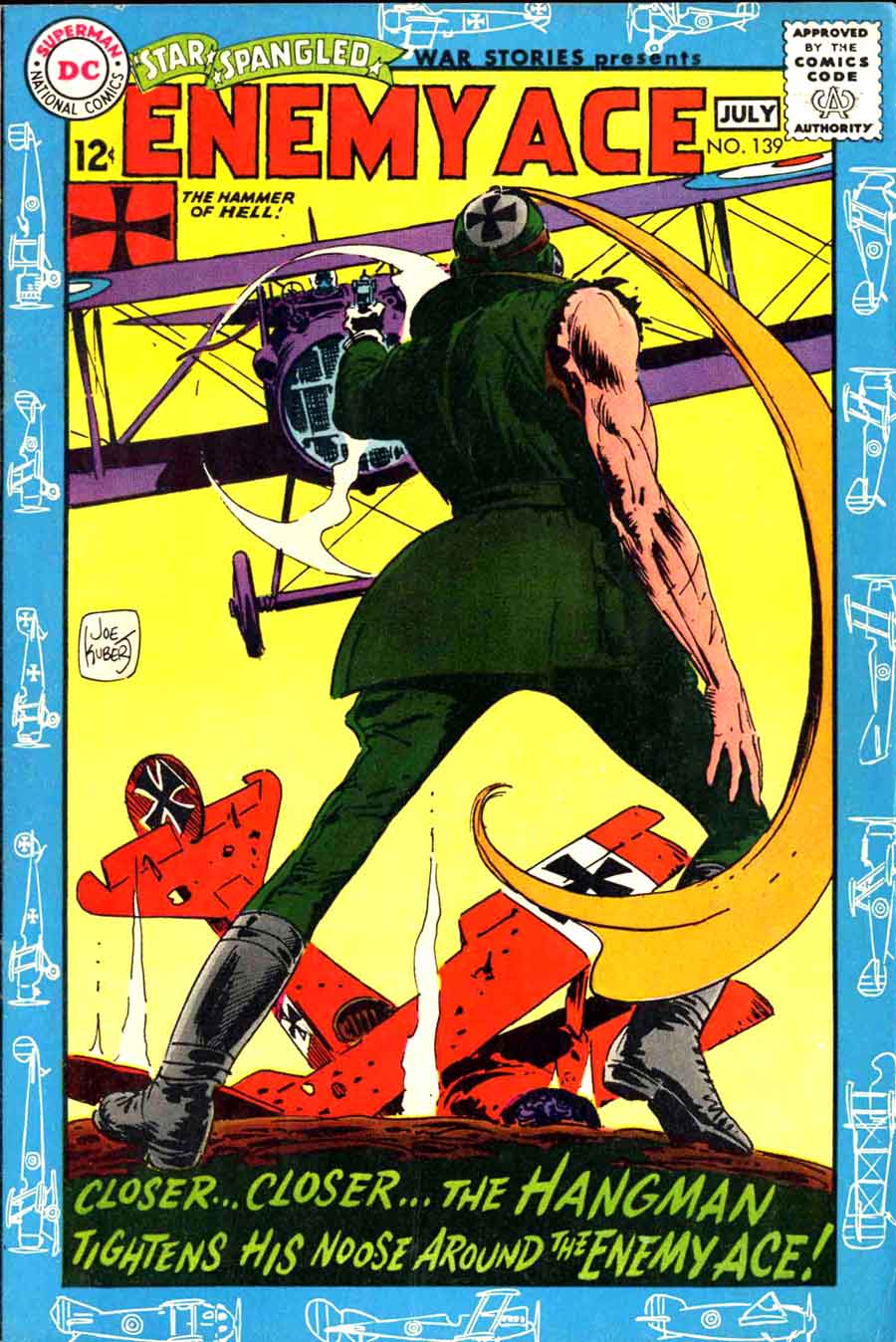 Star Spangled War v1 #139 enemy ace dc comic book cover art by Joe Kubert