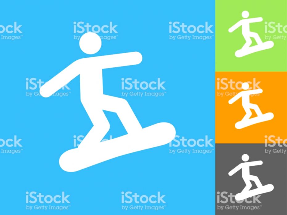 Figure Snowboarding Flat Icon On Blue Background Stock Vector Art Figure Snowboarding Flat Icon On Blue Background Stock Vector Art