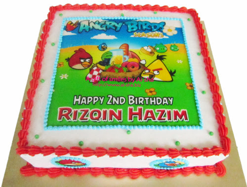 Birthday Cake with Edible Image Angry Birds
