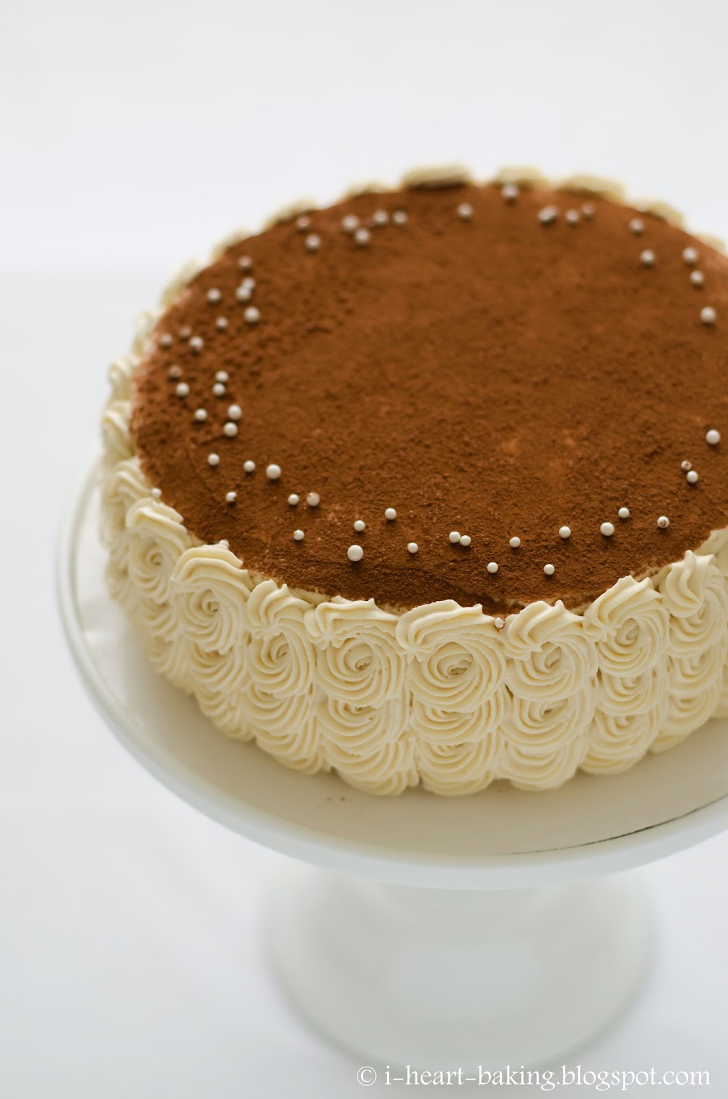 i heart baking!: tiramisu birthday cake with piped swirl ruffle sides