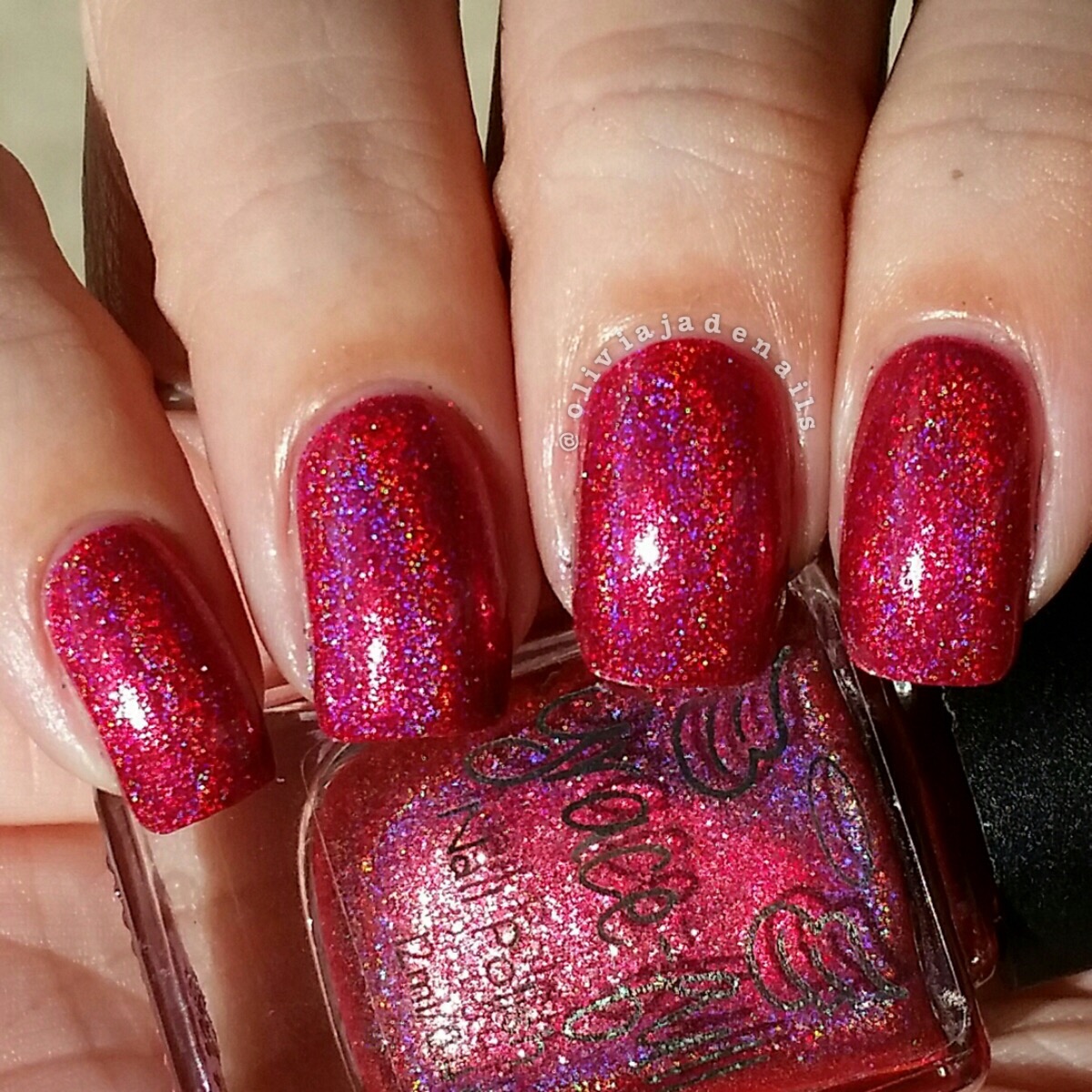 Grace-Full Nail Polish Red Spherical Dress swatched by Olivia Jade Nails