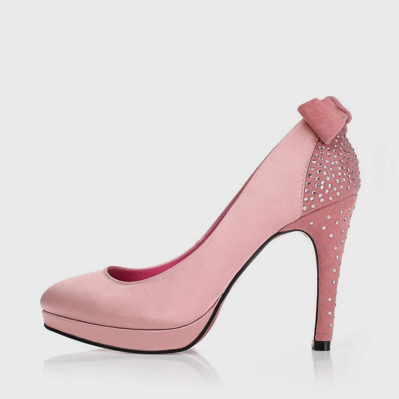 Elegant Bridal Style Pink Satin Wedding Shoes Wallpaper