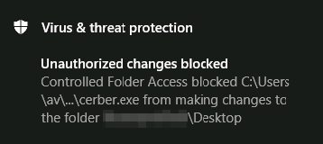 Windows 10 Fall Creators Update - Controlled Folder Access