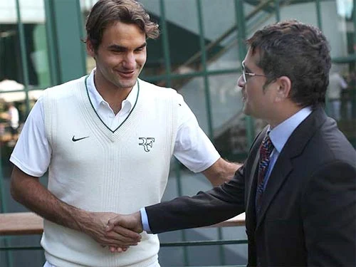 Sachin Tendulkar meets Roger Federer