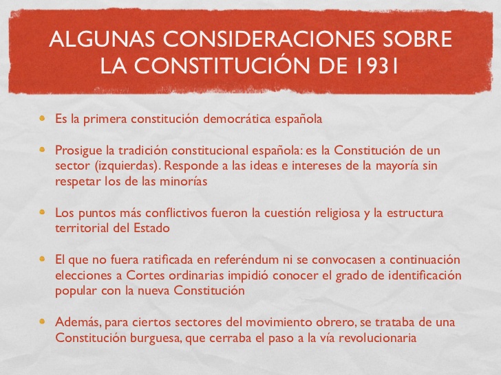 sociales y lengua Constitución española de 1931