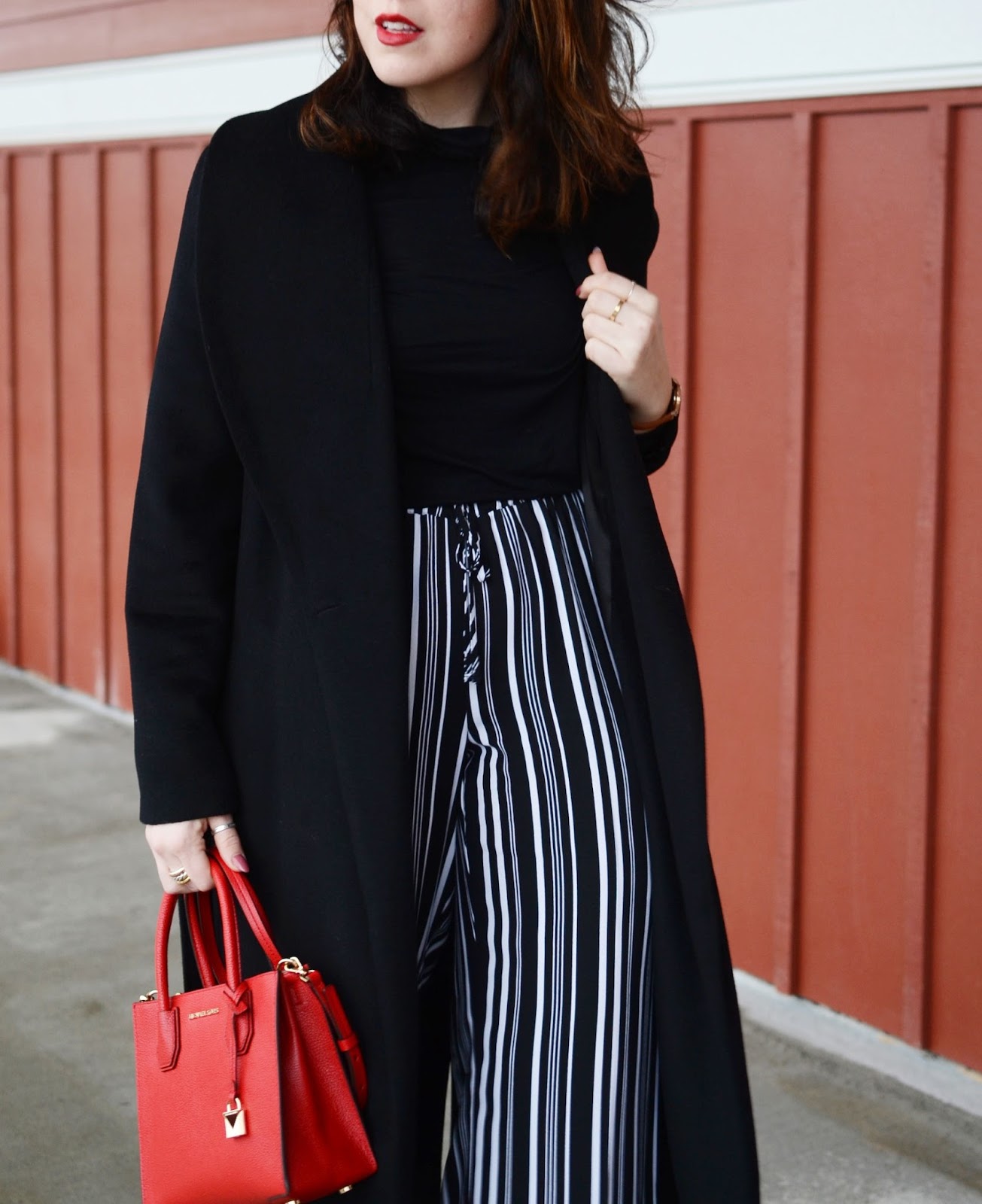 Le Chateau striped pants trousers outfit vancouver fashion blogger aleesha harris