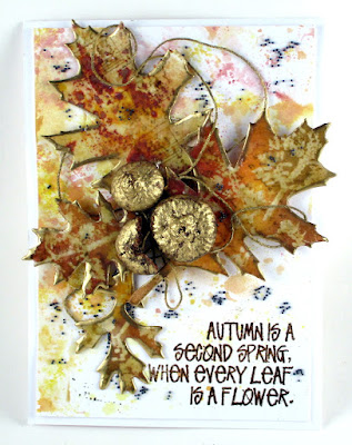 Sizzix Tim Holtz Tattered Leaves Stampers Anonymous Music & Advert Stampers Anonymous Wildflowers Ranger Distress Inks, Vintage Beeswax For the Funkie Junkie Boutique