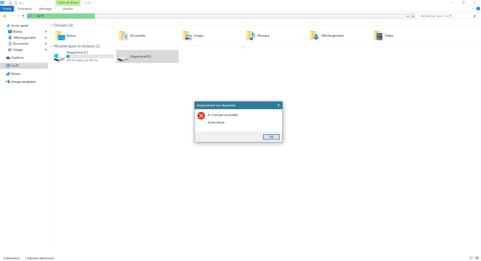 erreur 5 accès refusé lors de l'installation du logiciel