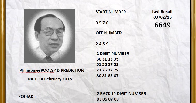 PREDICTION PHILIPPINESPOOLS 4D PREDICTION PH 4D 4