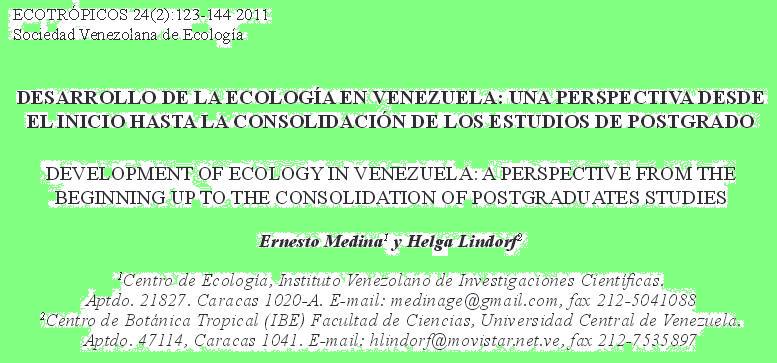 De la Ecología en Venezuela