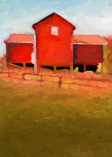 Oil painting by Twomey, barn plantation