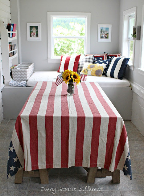 A Minimalist Montessori Home Tour: The Dining Room-Patriotic Decor