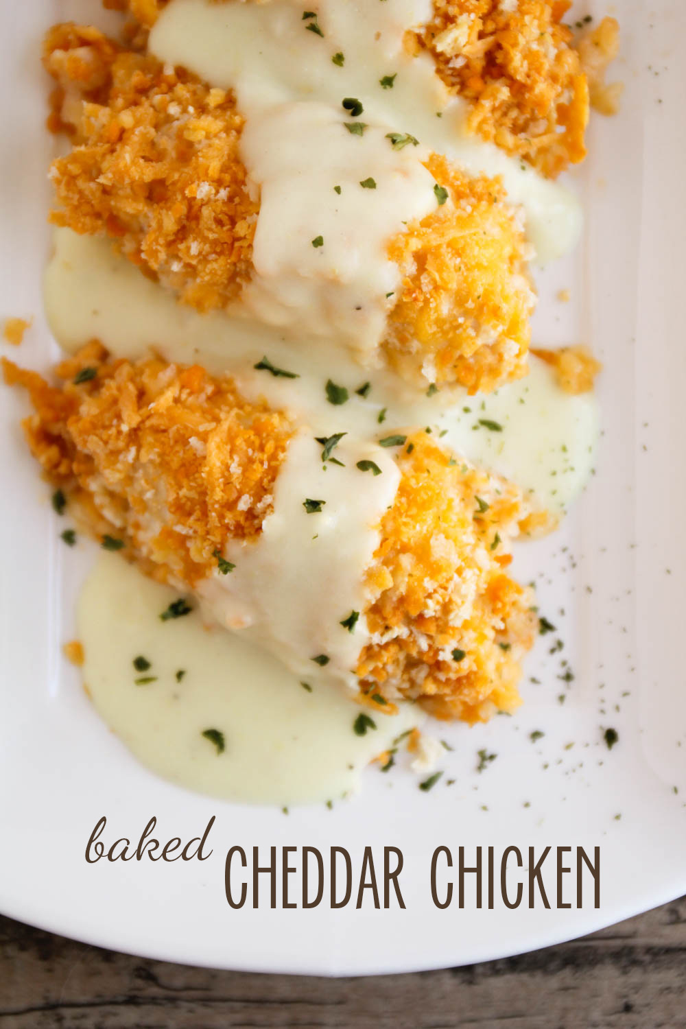 This baked cheddar chicken is so flavorful and delicious. A quick and easy recipe that will be a new family favorite!
