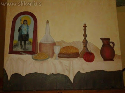 umetnička slika SLAVA-40 x 30cm ulje na platnu-slikar vladisav bogićević