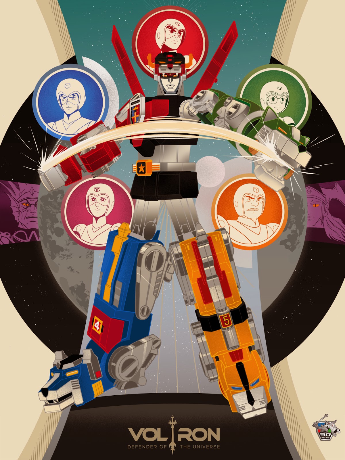 Voltron 30th Anniversary Print by Vincent Aseo