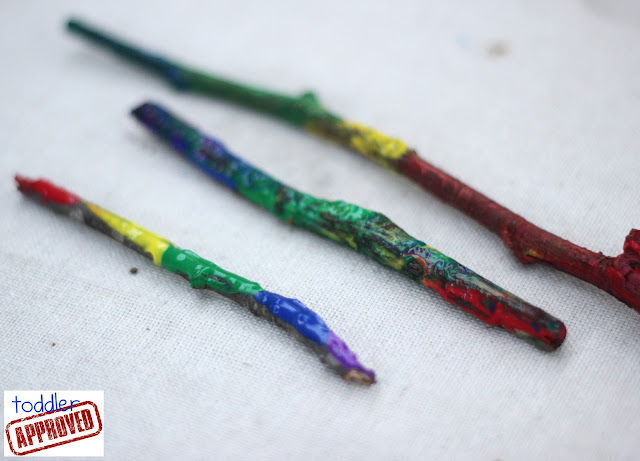 Toddler Approved!: Rainbow Stick Painting #readforgood