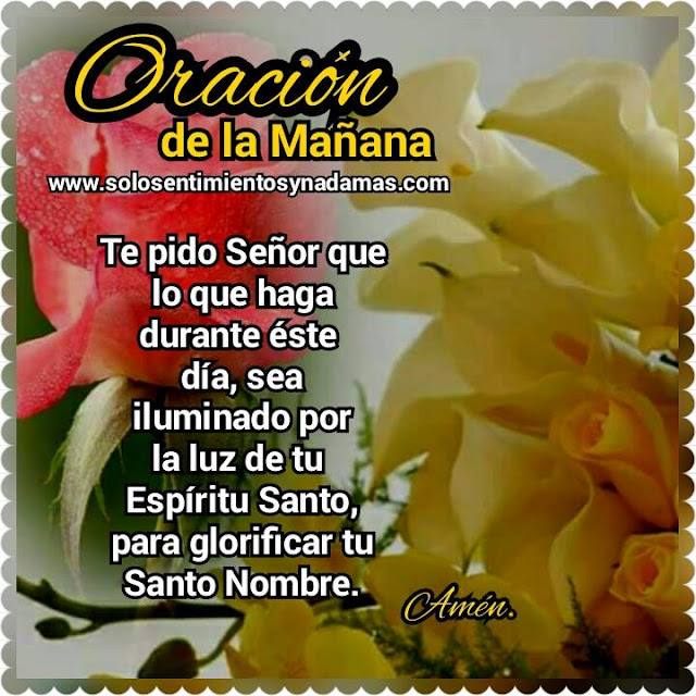 Oración de la mañana. Solo sentimientos y nada mas