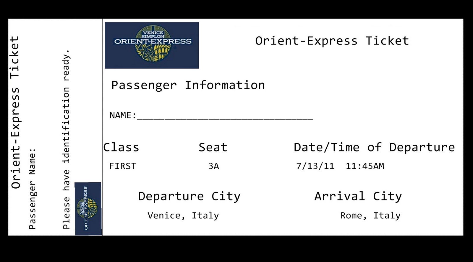 Orient Express Ticket
