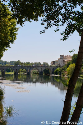 The medieval town of Sommières and the Vidourle river