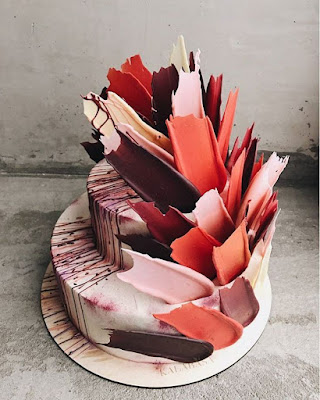 Brushstroke K'Mich Weddings - wedding planning - wedding cake ideas - colorful burshstroke cake - instagram