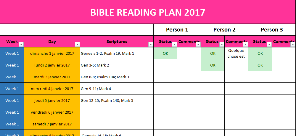 Une résolution pour 2017? Lire la Bible en 1 an