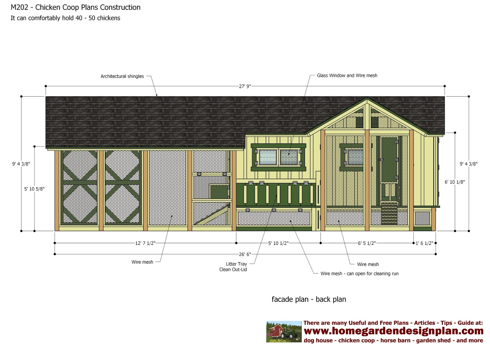 garden plans: M202 - Chicken Coop Plans Construction - Chicken Coop ...