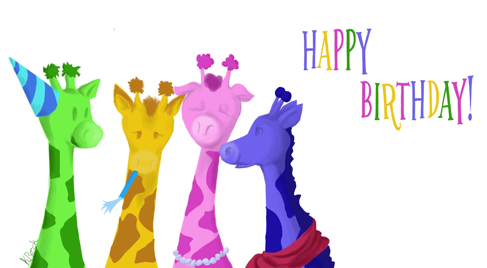 Illustrations by Beck: Birthday Giraffes