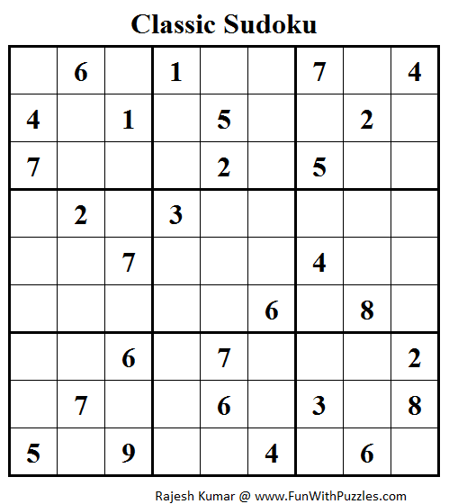 Standard Sudoku (Fun With Sudoku #39)
