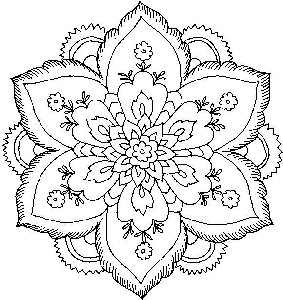 Hard Flower Coloring Pages title=