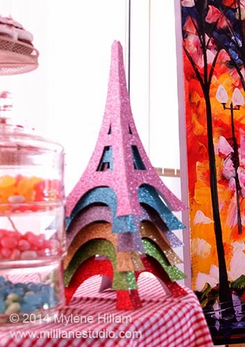 Mill Lane Studio Party Decorations Glittery Eiffel Tower Table