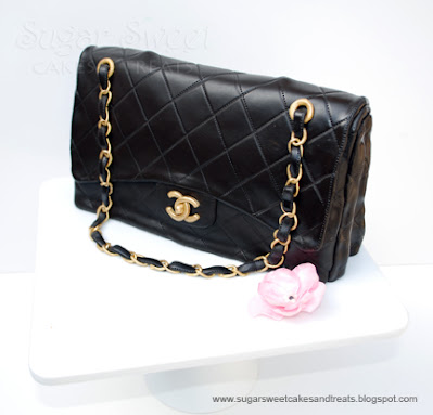 Chanel Handbag Cake made with fondant