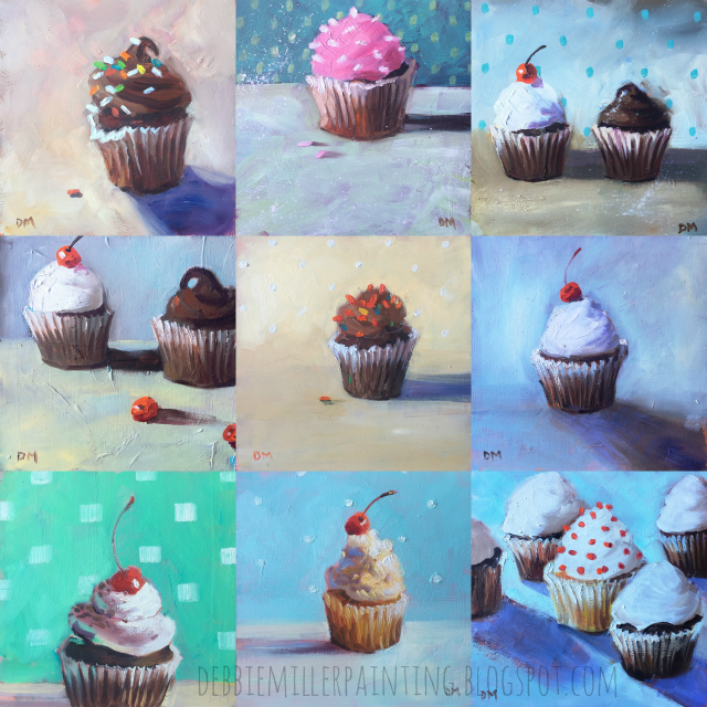Cupcakes! cupcake paintings, Debbie Miller