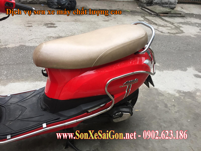 Sơn xe máy Attila Elizabeth màu đỏ zin cực đẹp - Sơn Xe Sài Gòn