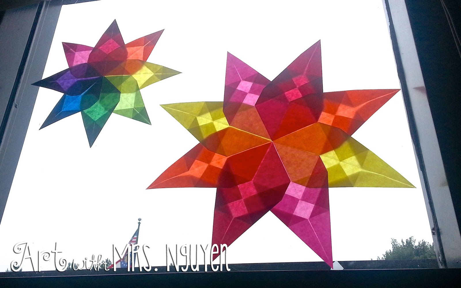 Radial Origami Suncatchers (5th) Art with Mrs. Nguyen