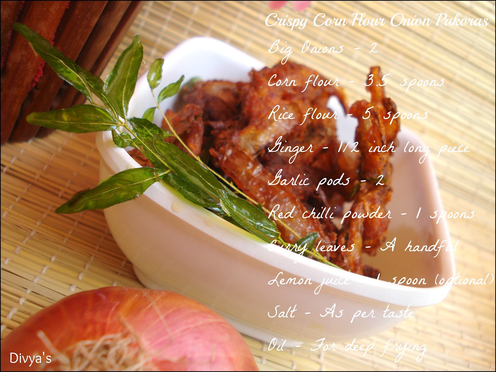 Crispy Corn Flour Onion Pakoras You Too Can Cook