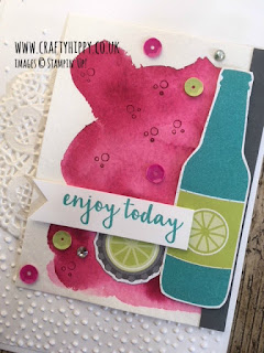 Water coloured Aqua Painter Card, Stampin' Up! Create beautiful water coloured backgrounds using Aqua Painters from Stampin' Up!
