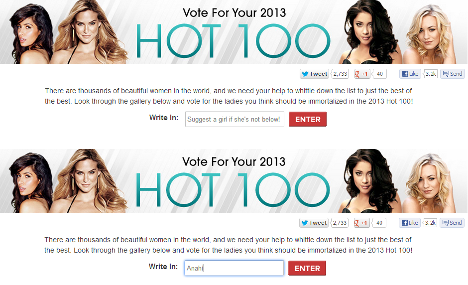 [Vote] Hot 100 Maxim 2013 Any! Amor Eterno